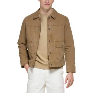 image:imageLevis Mens Lightweight Trucker Shirt JacketWorker Brown Cotton Canvas