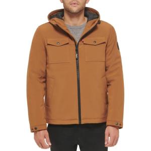image:imageLevis Mens Soft Shell Two Pocket Hooded Trucker JacketBrown