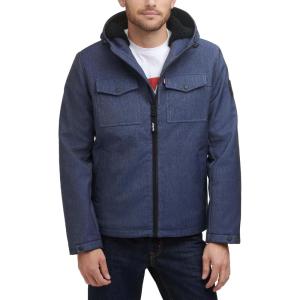 image:imageLevis Mens Soft Shell Two Pocket Hooded Trucker JacketMidnight Heather Sherpa