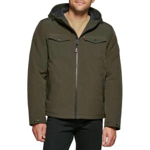 image:imageLevis Mens Soft Shell Two Pocket Hooded Trucker JacketOlive