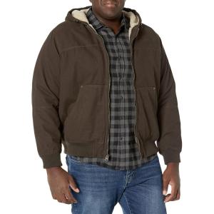 image:imageLevis Mens Workwear Cotton Canvas Hooded Bomber Jacket Regular amp Big amp Tall SizesDark Brown