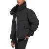 image:imageDKNY Womens Oversized Rib Knit Outerwear Puffer CoatBlack