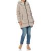 image:imageDKNY Womens Faux Fur Hood Long Down Puffer CoatThistle Multi
