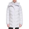 image:imageCalvin Klein Womens Casual Hooded Zip Front Puffer Long Sleeve CoatDove Grey