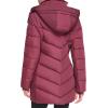 image:imageCalvin Klein Womens Casual Hooded Zip Front Puffer Long Sleeve CoatOxblood