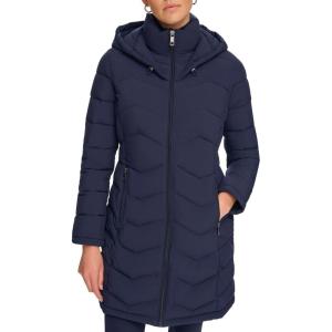 image:imageCalvin Klein womens Long Chevron Bibfront Lightweight JacketDark Navy