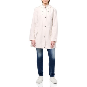 image:imageTommy Hilfiger Womens Hooded Transitional Softshell Rain Coat With Adjustable WaistCinch Waist White Sand