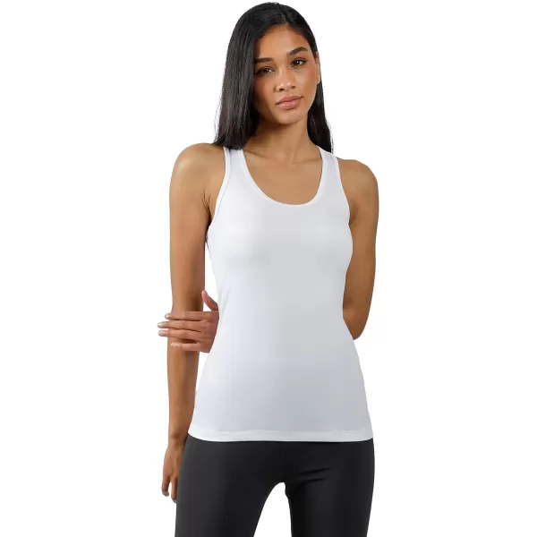 Yogalicious 2 Pack Ultra Soft Lightweight Racerback Tank TopWhiteHeather Charcoal
