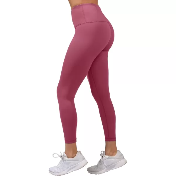 Yogalicious High Waist Squat Proof Lux Ankle Leggings for WomenCoral Berry Lux 25