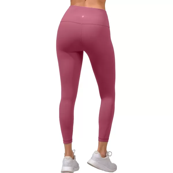 Yogalicious High Waist Squat Proof Lux Ankle Leggings for WomenCoral Berry Lux 25