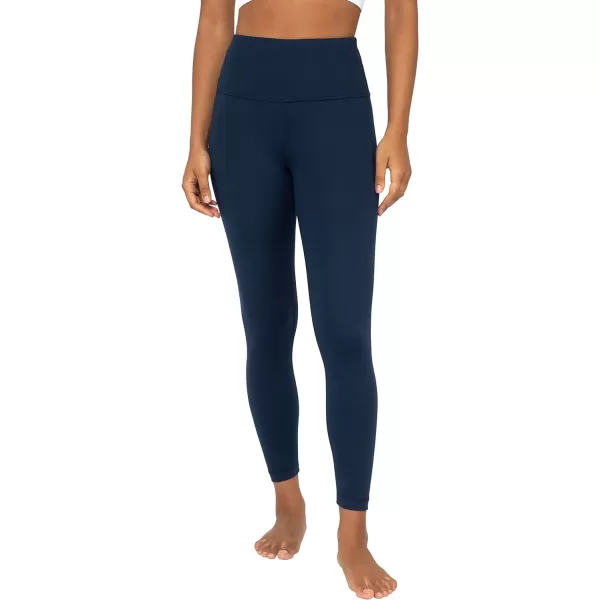 Yogalicious High Waist Squat Proof Lux Ankle Leggings for WomenDark Navy Lux 25