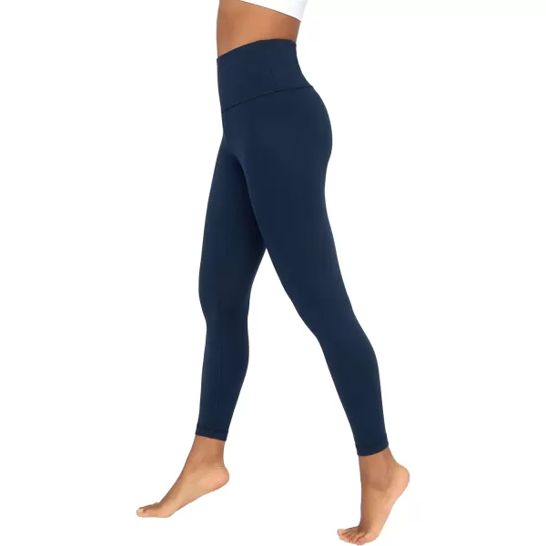 Yogalicious High Waist Squat Proof Lux Ankle Leggings for WomenDark Navy Lux 25