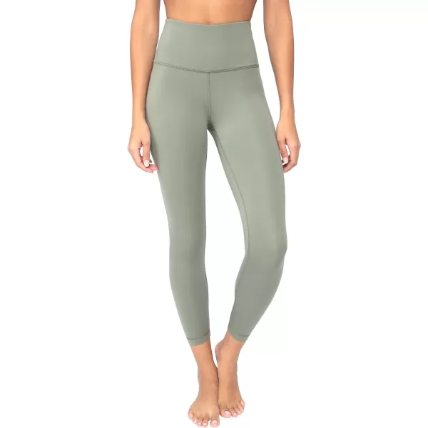 Yogalicious High Waist Squat Proof Lux Ankle Leggings for WomenDeep Lichen Green Lux 25