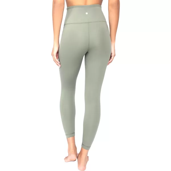 Yogalicious High Waist Squat Proof Lux Ankle Leggings for WomenDeep Lichen Green Lux 25