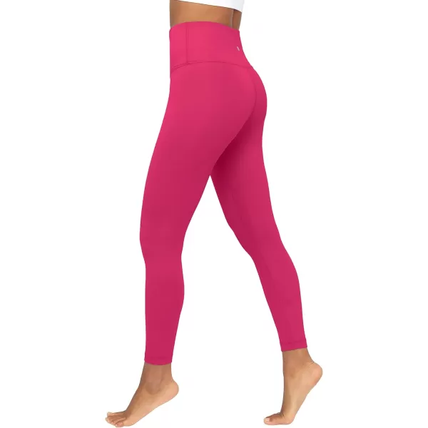 Yogalicious High Waist Squat Proof Lux Ankle Leggings for WomenRaspberry Sorbet Lux 25