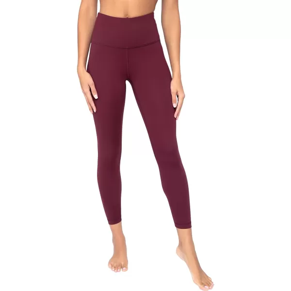 Yogalicious High Waist Squat Proof Lux Ankle Leggings for WomenWindsor Wine Lux 25