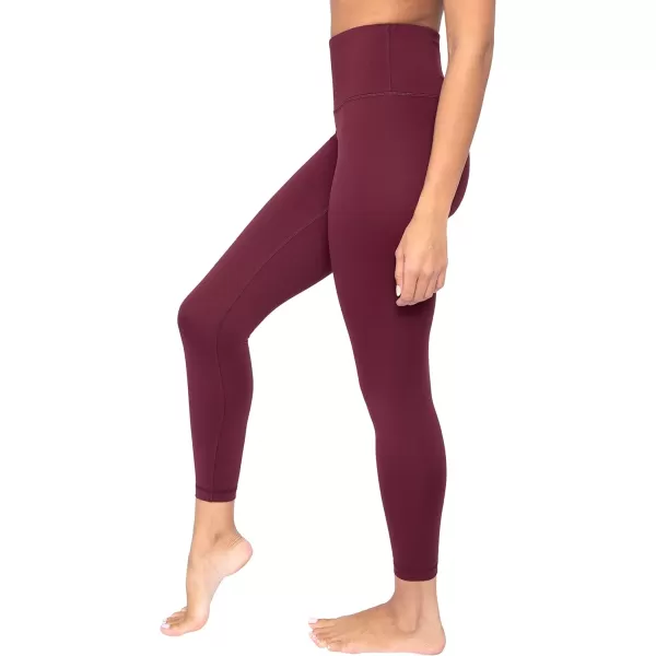 Yogalicious High Waist Squat Proof Lux Ankle Leggings for WomenWindsor Wine Lux 25