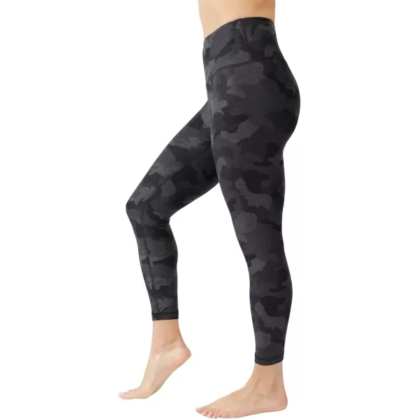 Yogalicious High Waist Squat Proof Soft Printed Leggings for WomenBlack Camo Elastic Free