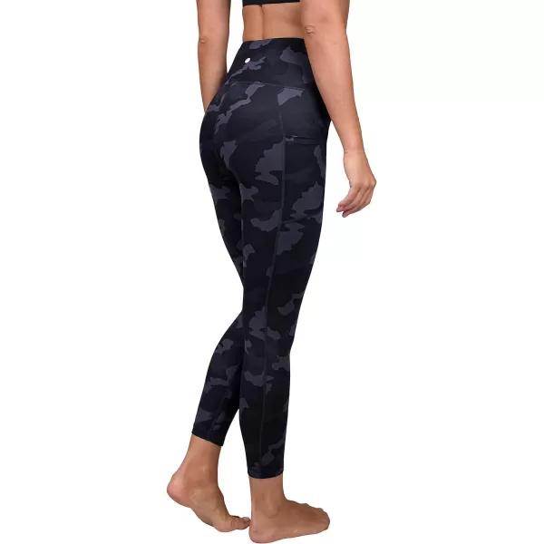 Yogalicious High Waist Squat Proof Soft Printed Leggings for WomenNavy Camo Lux