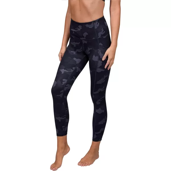 Yogalicious High Waist Squat Proof Soft Printed Leggings for WomenNavy Camo Lux