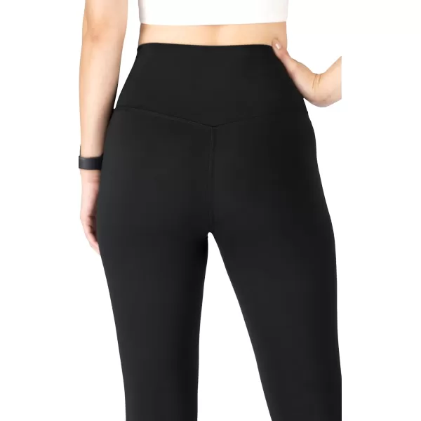 Yogalicious High Waisted Crossover Flare Leggings  Squat Proof Yoga Pants for WomenBlack Lux
