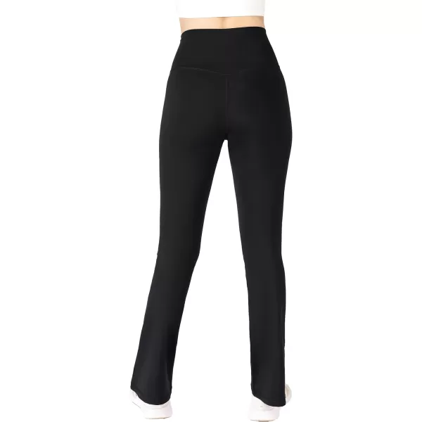 Yogalicious High Waisted Crossover Flare Leggings  Squat Proof Yoga Pants for WomenBlack Lux