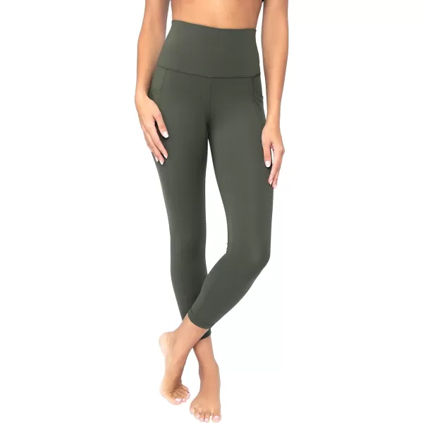 Yogalicious Lux High Waist Elastic Free Ankle LeggingForest Night WPocket