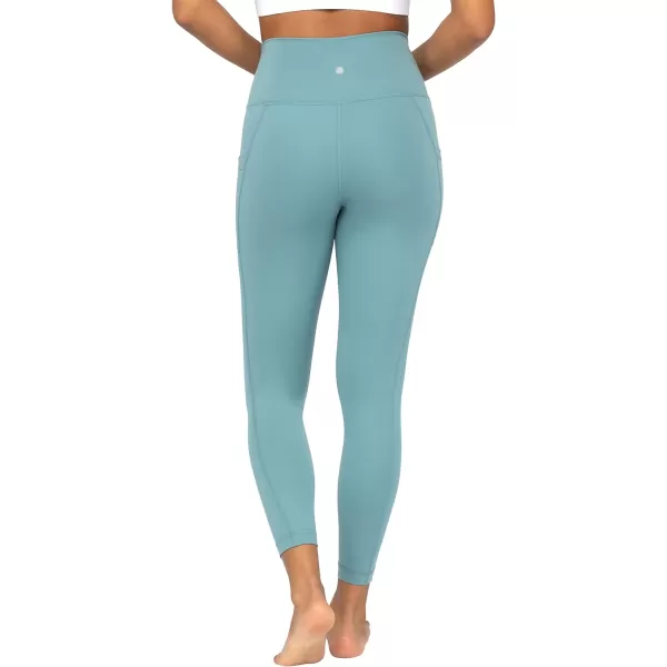 Yogalicious Lux High Waist Elastic Free Ankle LeggingSmoke Blue WPocket