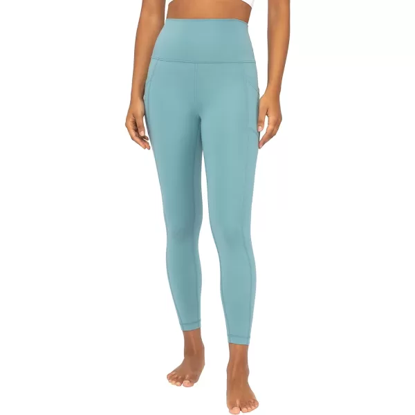 Yogalicious Lux High Waist Elastic Free Ankle LeggingSmoke Blue WPocket