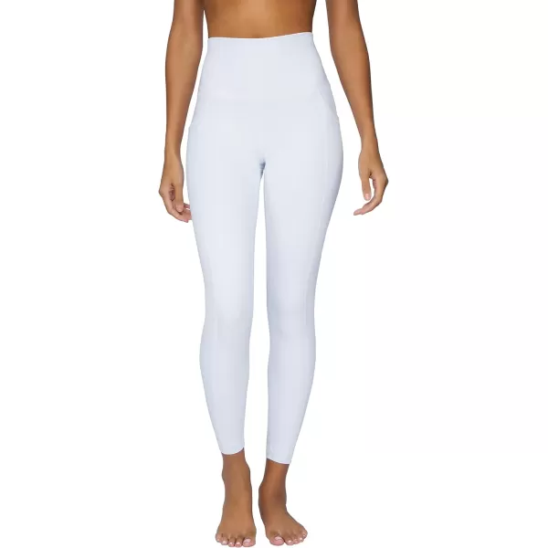 Yogalicious Lux High Waist Elastic Free Ankle LeggingWhite WPocket