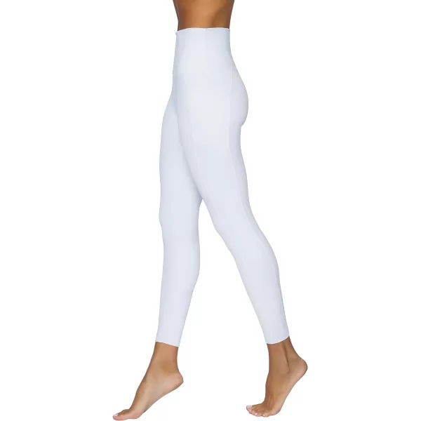 Yogalicious Lux High Waist Elastic Free Ankle LeggingWhite WPocket