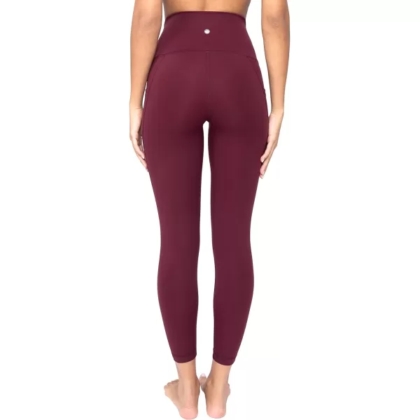 Yogalicious Lux High Waist Elastic Free Ankle LeggingWindsor Wine WPocket