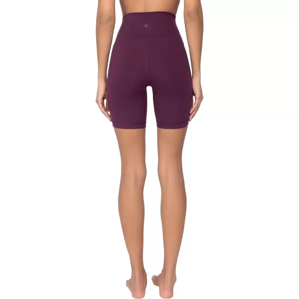 Yogalicious Lux High Waist Squat Proof Biker Short  2 Pack 5 7Mauve WineBlack 7 Elastic Free