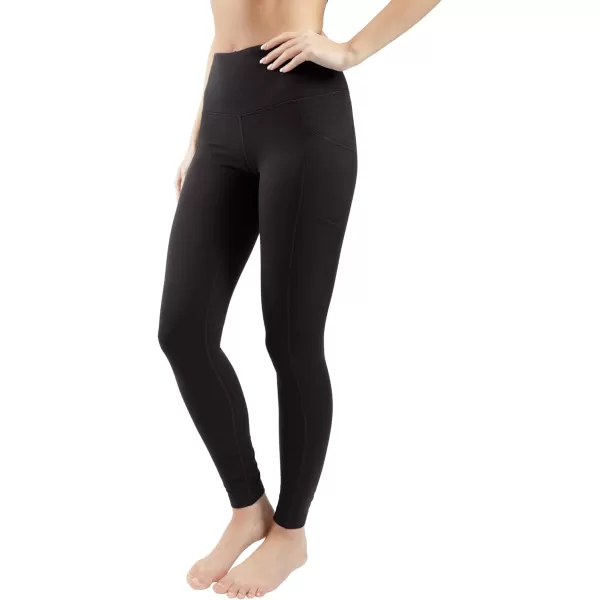 Yogalicious Squat Proof Fleece Lined High Waist Legging with Pockets for WomenBlack