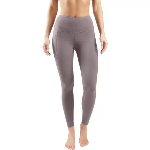 Yogalicious Squat Proof Fleece Lined High Waist Legging with Pockets for WomenMocha