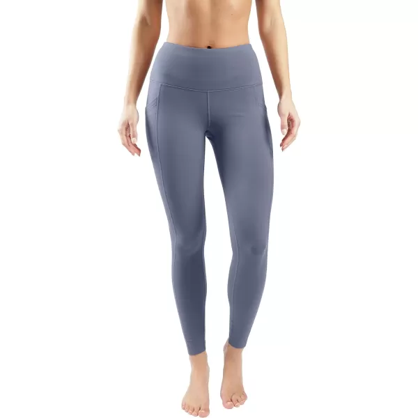 Yogalicious Squat Proof Fleece Lined High Waist Leggings for WomenBlue Fusion WPocket