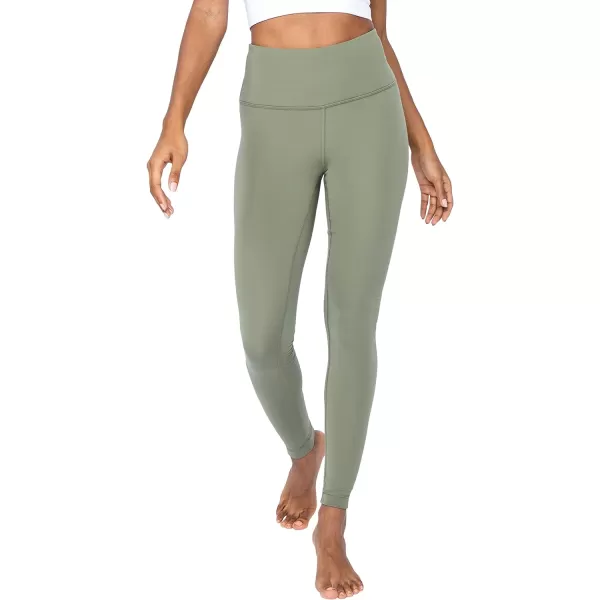 Yogalicious Squat Proof Fleece Lined High Waist Leggings for WomenDeep Lichen Green