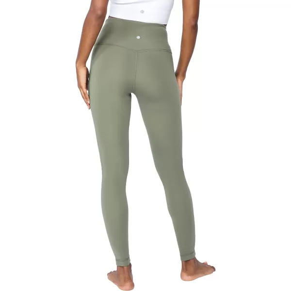 Yogalicious Squat Proof Fleece Lined High Waist Leggings for WomenDeep Lichen Green