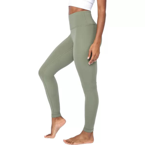 Yogalicious Squat Proof Fleece Lined High Waist Leggings for WomenDeep Lichen Green