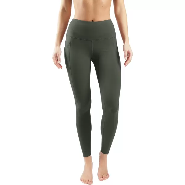 Yogalicious Squat Proof Fleece Lined High Waist Leggings for WomenForest Night WPocket