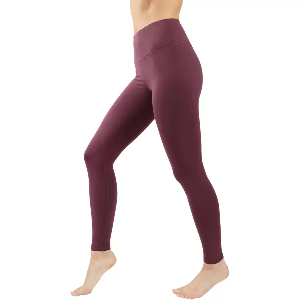 Yogalicious Squat Proof Fleece Lined High Waist Leggings for WomenMauve Wine