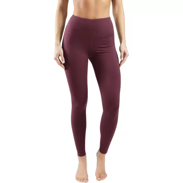 Yogalicious Squat Proof Fleece Lined High Waist Leggings for WomenMauve Wine