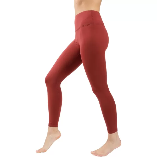 Yogalicious Squat Proof Fleece Lined High Waist Leggings for WomenRustic Cognac