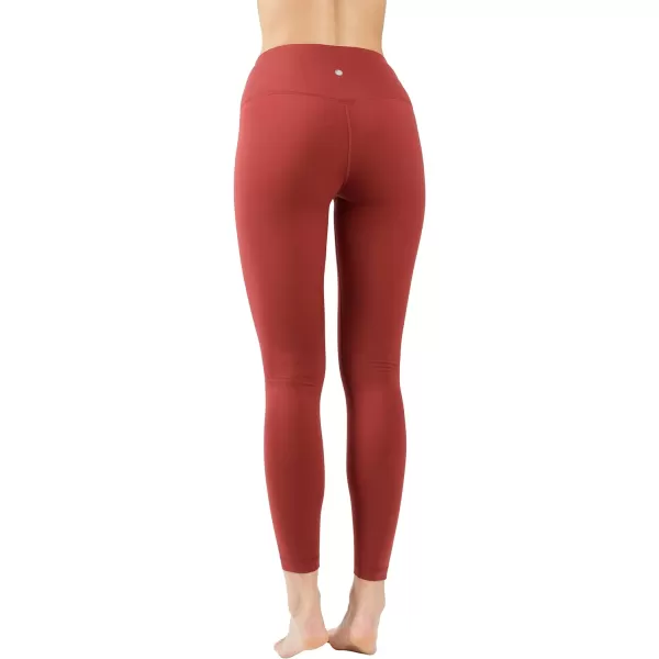 Yogalicious Squat Proof Fleece Lined High Waist Leggings for WomenRustic Cognac