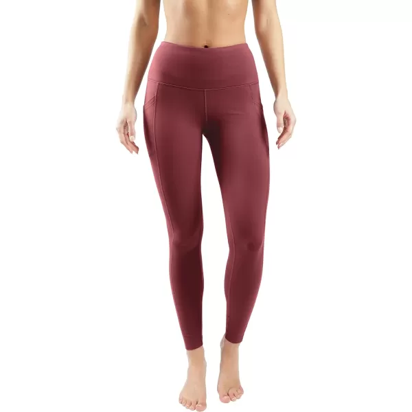 Yogalicious Squat Proof Fleece Lined High Waist Leggings for WomenWindsor Wine WPocket