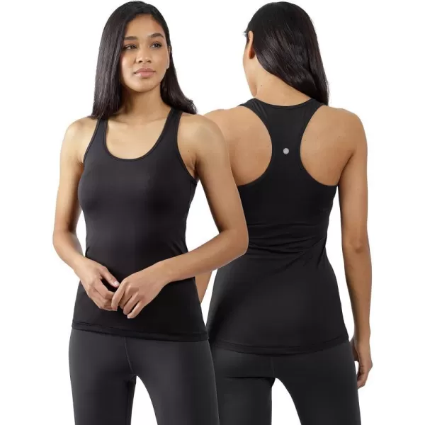 Yogalicious 2 Pack Ultra Soft Lightweight Racerback Tank TopBlackBlack