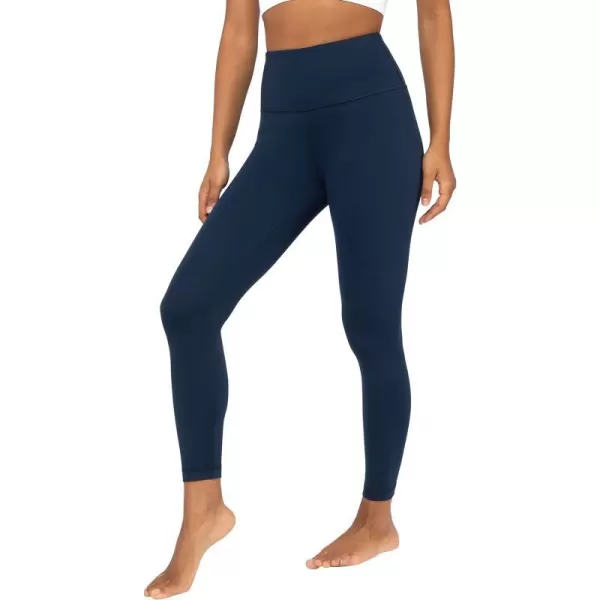 Yogalicious High Waist Squat Proof Lux Ankle Leggings for WomenDark Navy Lux 25