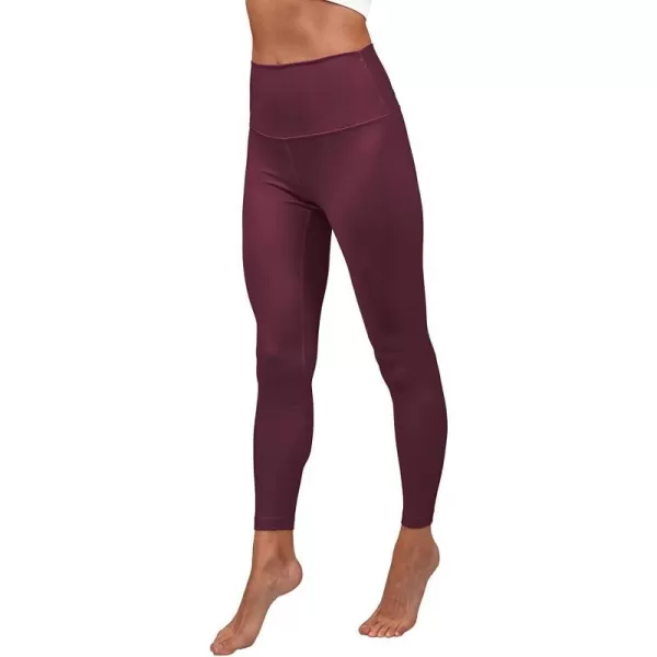 Yogalicious High Waist Squat Proof Lux Ankle Leggings for WomenDeep Merlot Lux 25