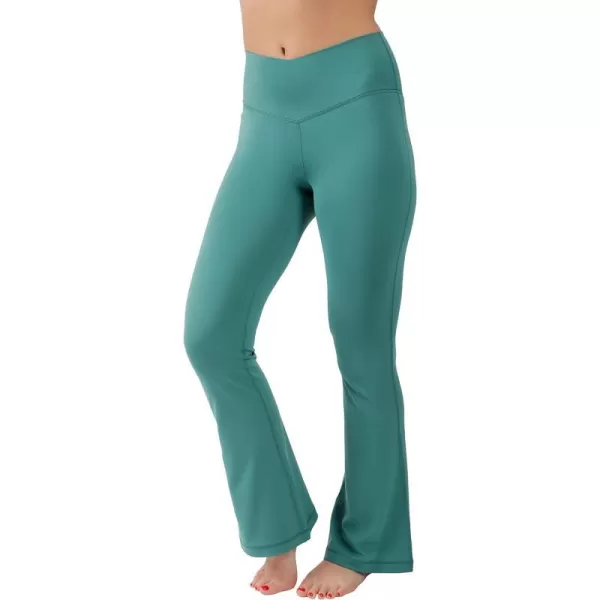 Yogalicious High Waisted Crossover Flare Leggings  Squat Proof Yoga Pants for WomenNorth Sea Lux