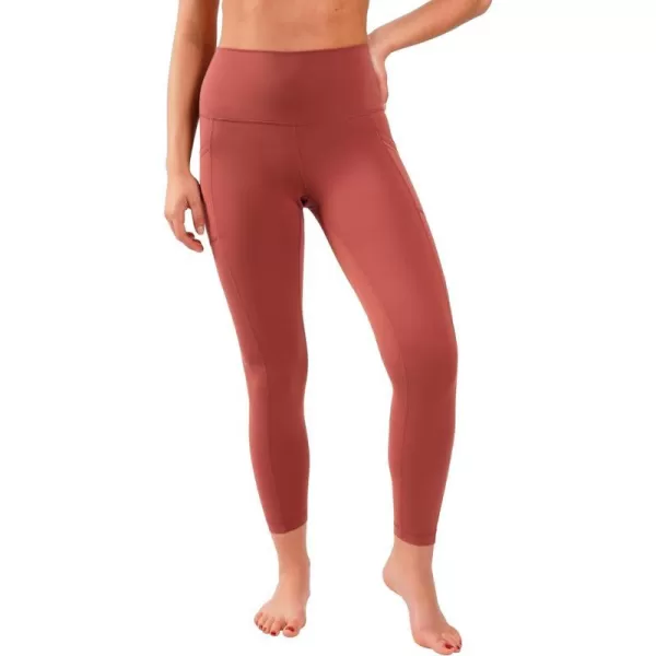 Yogalicious Lux High Waist Elastic Free Ankle LeggingApple Butter WPocket